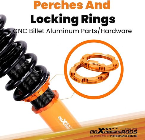 maxpeedingrods Coilovers لـ Lexus IS300 2000-2005، لـ Lexus IS200 1999-2005، طقم تعليق كويلوفيرز قابل للتعديل للارتفاع، مجموعة خفض دعامات امتصاص الصدمات المسبقة باللون الذهبي in Saudi Arabia