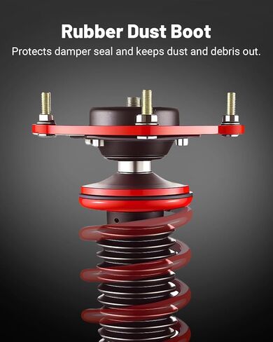 EVIL ENERGY Coilovers Compatible for Nissan Versa Hatchback (C11) 2007-2012, Height Adjustable Coilovers Lowering Kit with 32-Level Damper Adjustment, Coilovers Suspension Kit, Red in Saudi Arabia