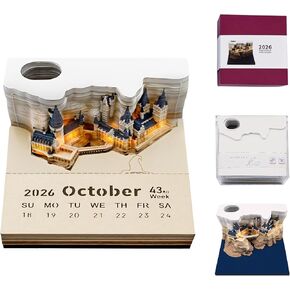 تقويم ثلاثي الأبعاد 2026، مفكرة ثلاثية الأبعاد، تقويم قابل للفصل 2026، حامل قلم، ديكور سطح المكتب بنفسك in Kuwait