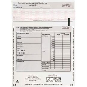 BankSupplies Cash Transmittal Bags Tamper-Evident 6W x 9H Case of 500 Clear Polyurethane with Side-Weld Seams for Currency, Coins, Checks, and Receipts in Kuwait