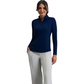 IBKUL Athleisure Wear Sun Protective UPF 50+ Icefil Cooling-Solid Long Sleeve Mock Neck Top-80000 in Saudi Arabia