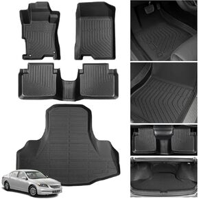 Floor Mats for Honda Accord 2008 2009 2010 2011 2012(Gas ONLY), NOT for Coupe, Custom Fit Accord LX LX-S EX EX-L LX-P SE LX Premium Floor Mats, TPE All Weather Protection Waterproof Cargo Liner in Kuwait