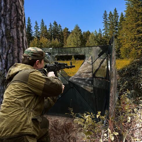 Hunting Blind See Through Ground Blind Portable Three-Panel Hunting Ground Blinds for Duck Deer & Turkey in Saudi Arabia