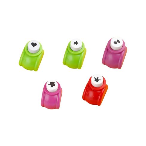 5-Piece Plastic Craft Punch Set Including Heart, Crown, Star, Flower and Music Note Shapes for Scrapbooking, Card Making, DIY Crafts (Mini Press Tools for Paper Art) in Kuwait