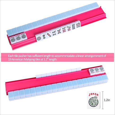 4PCS Mahjong Racks with Pushers for 166 American Mahjong Tiles, Mahjong All-in-one Tile Rack with Pusher Combo in Saudi Arabia