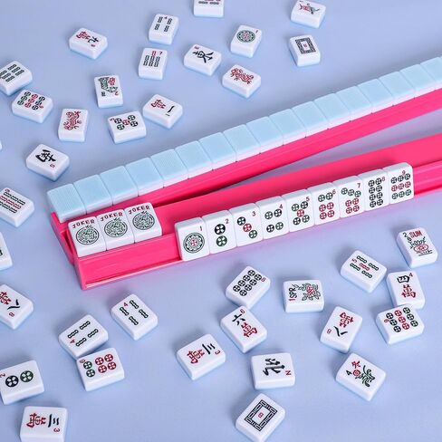 4PCS Mahjong Racks with Pushers for 166 American Mahjong Tiles, Mahjong All-in-one Tile Rack with Pusher Combo in Saudi Arabia