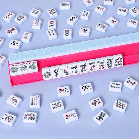 4PCS Mahjong Racks with Pushers for 166 American Mahjong Tiles, Mahjong All-in-one Tile Rack with Pusher Combo in Saudi Arabia