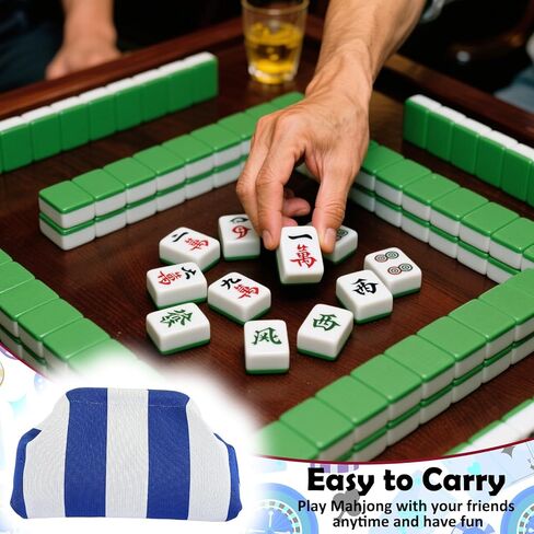 1 Pcs Empty Mahjong Tile Bag American Mahjong Bag Crochet Striped Storage Pouch for Game Party Travel Christmas Birthdays Gift (Red) in Saudi Arabia