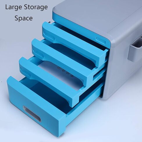 Flat File Cabinet, Drawer Organizer 4-Layers Lockable Environmentally Friendly Plastic-Yellow/Orange, with Digital Code Lock,Yellow in Saudi Arabia