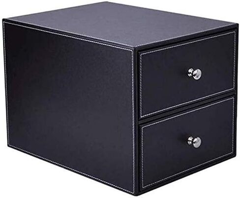Desk File Cabinet Multi-Functional Leather Desk Organizer File Cabinet Office Supplies Desktop Storage Organizer Box with Drawer(Color:White-Patch Five-Pointed Star4) (D) in Saudi Arabia