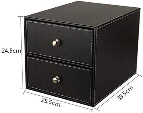 Desk File Cabinet Multi-Functional Leather Desk Organizer File Cabinet Office Supplies Desktop Storage Organizer Box with Drawer(Color:White-Patch Five-Pointed Star4) (D) in Saudi Arabia