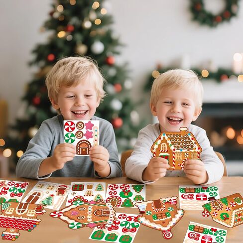 Haooryx DIY Christmas Winter Snowflake Magnet Craft Kit - 30 Set Make Your Own Snowflake Xmas Holiday Decoration Sticker Paper Craft for Kids School Class Art Project Refrigerator Bulletin Board Decor in Saudi Arabia
