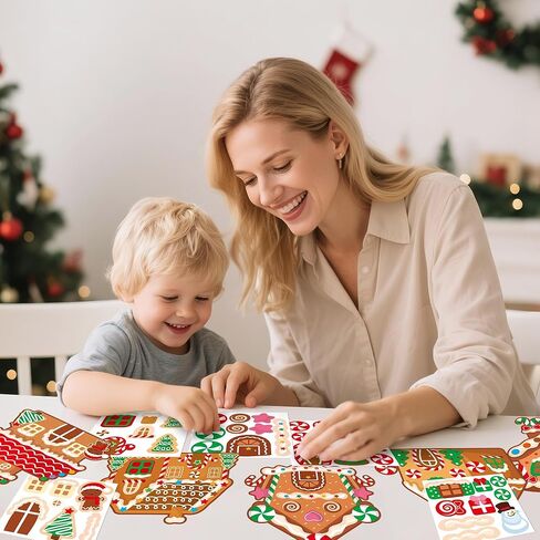 Haooryx DIY Christmas Winter Snowflake Magnet Craft Kit - 30 Set Make Your Own Snowflake Xmas Holiday Decoration Sticker Paper Craft for Kids School Class Art Project Refrigerator Bulletin Board Decor in Saudi Arabia