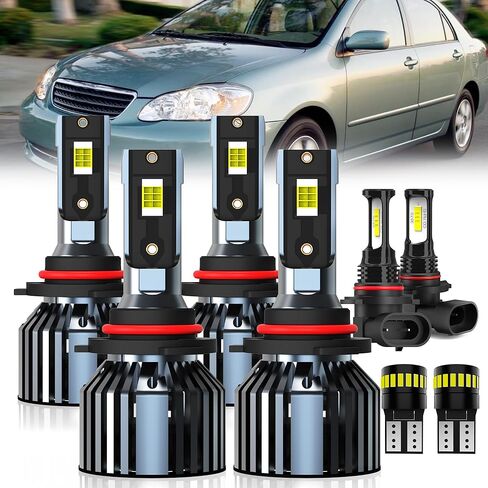 لمبات الإضاءة سيدان هوندا أكورد 2006-2007 و2008-2012، 9005 شعاع عالٍ 9006 شعاع منخفض H11 مجموعة مصابيح لوحة ترخيص ضوء الضباب، 8 قطع in Kuwait