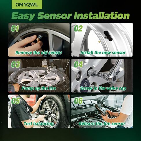 4 قطع مستشعر TPMS مبرمج مسبقًا، 433 ميجا هرتز يناسب رام وكرايسلر ودودج وجيب جراند شيروكي (2011-2015)، دورانجو (2011-2015)، شاحن (2010-2020) رام (2010-2013) - استبدال أجهزة استشعار الإطارات # 56029398AB in Kuwait