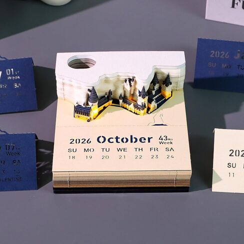 تقويم ثلاثي الأبعاد 2026، مفكرة ثلاثية الأبعاد، تقويم قابل للفصل 2026، حامل قلم، ديكور سطح المكتب بنفسك in Kuwait