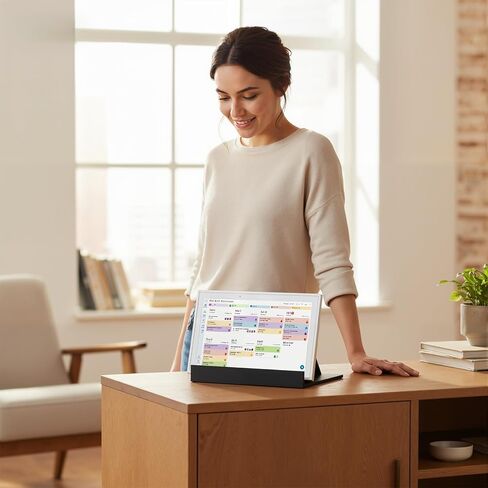 حامل لتقويم Skylight بحد أقصى 27 بوصة، قاعدة تثبيت مكتبية بدون مثقاب، بديل للتركيب على الحائط، حامل ثابت لعرض التقويم الرقمي (أسود) in Kuwait