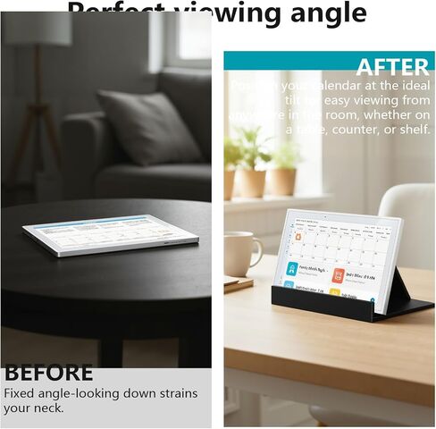 حامل لتقويم Skylight بحد أقصى 27 بوصة، قاعدة تثبيت مكتبية بدون مثقاب، بديل للتركيب على الحائط، حامل ثابت لعرض التقويم الرقمي (أسود) in Kuwait