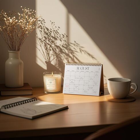Small Desk Calendar 2026-2027, Jokotha Standing Flip Calendar, January 2026 to June 2027, 18 Month Desktop Calendar with Stickers & Minimalist Design, 8"x6" in Saudi Arabia