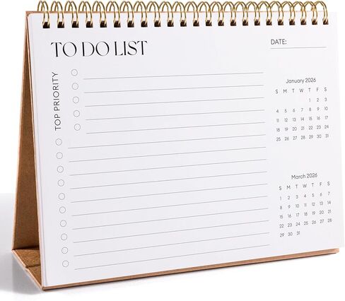 Small Desk Calendar 2026-2027, Jokotha Standing Flip Calendar, January 2026 to June 2027, 18 Month Desktop Calendar with Stickers & Minimalist Design, 8"x6" in Saudi Arabia