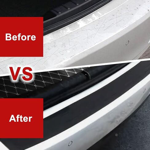 Car Rear Bumper Protector Guard, 35"x3.1" Anti-Scratch Car Door Sill Protector Strip, Non-Slip Universal Trunk Door Entry Guard Trim Cover for Most Cars SUV, Car Exterior Accessories, Black in Saudi Arabia
