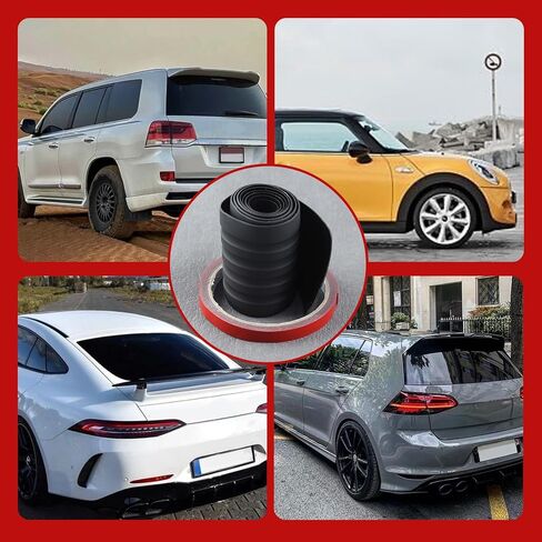Car Rear Bumper Protector Guard, 35"x3.1" Anti-Scratch Car Door Sill Protector Strip, Non-Slip Universal Trunk Door Entry Guard Trim Cover for Most Cars SUV, Car Exterior Accessories, Black in Saudi Arabia