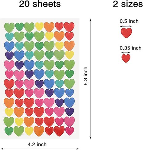 20 Sheets 1540 PCS Colored Dot Stickers Circle Color Coding Labels, 11 Color Colorful Round Stickers for Office, Student Classroom(1/2 Inches) in Saudi Arabia