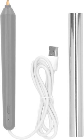 قلم ختم حراري من Yosoo محمول USB مع 4 أطراف تسخين لكتابة الرسم للمبتدئين (ذهبي) (فضي) in Kuwait