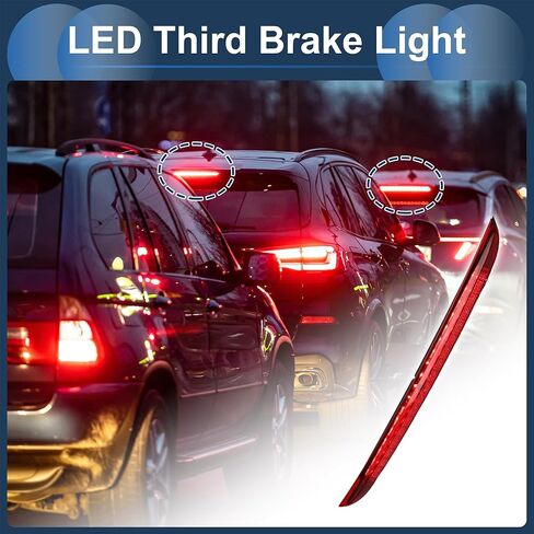 LED Third Brake Light Compatible for VW Touareg 2003-2010, Waterproof Plastic Red Housing 3rd High Mounted Stop Lamp Rear Center High Level Brake Light in Saudi Arabia