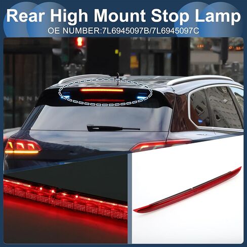 LED Third Brake Light Compatible for VW Touareg 2003-2010, Waterproof Plastic Red Housing 3rd High Mounted Stop Lamp Rear Center High Level Brake Light in Saudi Arabia