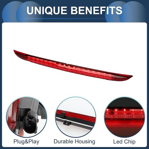 LED Third Brake Light Compatible for VW Touareg 2003-2010, Waterproof Plastic Red Housing 3rd High Mounted Stop Lamp Rear Center High Level Brake Light in Saudi Arabia