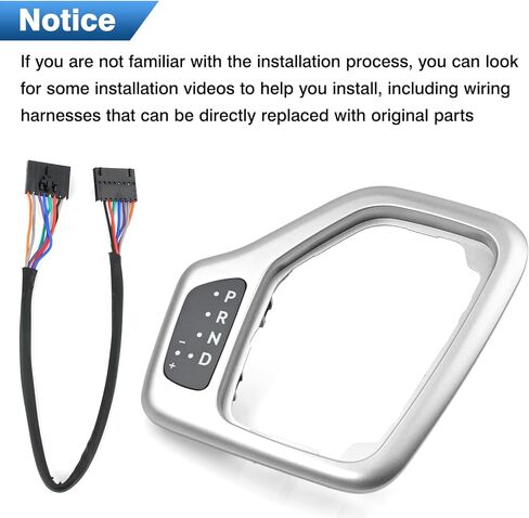 Riloer Shifter Bezel, 1 Pack Auto Transmission Shifter Bezel with Harness Replacement, Compatible with Jeep Cherokee 2014-2018 5YD27LS5AA 5YD271U5AA (Silvery) in Saudi Arabia