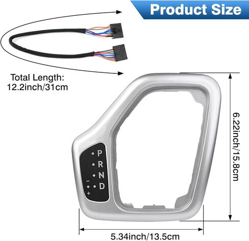 Riloer Shifter Bezel, 1 Pack Auto Transmission Shifter Bezel with Harness Replacement, Compatible with Jeep Cherokee 2014-2018 5YD27LS5AA 5YD271U5AA (Silvery) in Saudi Arabia
