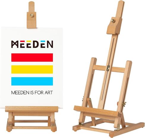 MEEDEN Table Top Easel, H-Frame Studio Desktop Easel Adjustable Beechwood Art Painting Display Easel, Portable Wooden Easel Stand for Artist, Beginners & Students, Holds Canvas up to 21" in Saudi Arabia