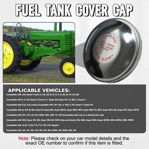 Riloer Fuel Cap Oil Filler Cover, OE: 23995DC 23995DA, Compatible with John Deere Tractor A AO AR B D G H R 50 60 70 80 820, Engine Oil Fuel Tank Cap in Saudi Arabia