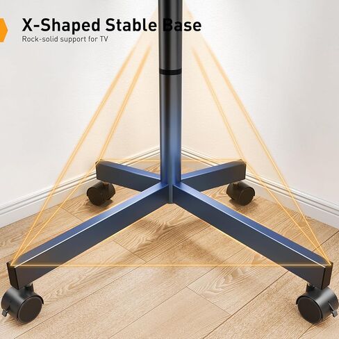 Perlegear Rolling TV Stand for 23-60 Inch LED Flat Screen/Curved TVs up to 88lbs,Mobile TV Stand Wheels with Height Adjustable Portable Rolling TV Cart Max VESA 400x400mm PGTVMC06 in Saudi Arabia