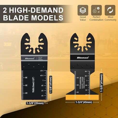 Bionso 35 PCS Oscillating Saw Blades, Premium Multitool Blades Kit for Wood Metal Plastics, Oscillating Tool Blades Fit Dewalt Worx Rockwell Wen Milwaukee Makita Ryobi Bosch Fein Porter Genesis Black in Kuwait
