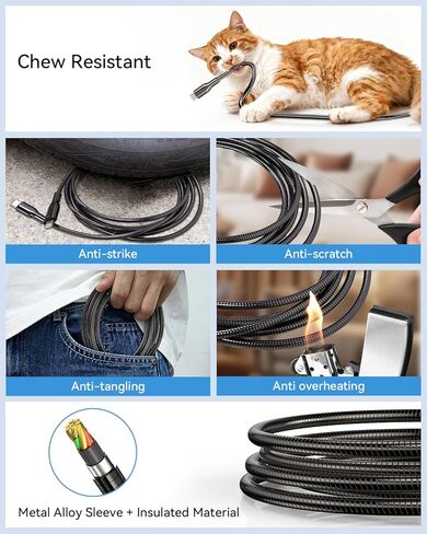 iPhone Charger Cord 20 FT [Apple MFi Certified] iPhone Charger Long Cord with QC 18W Wall Charger Plug, Braided iPhone Charger Cord Fast Charging USB to Lightning Cable for iPhone 14/13/12/11, iPad in Kuwait
