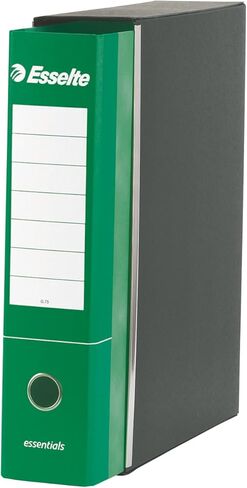 مسجل Esselte Essentials 390773180 390773180 G73 مع حافظة، مع آلية رافعة، تنسيق تجاري، 23 × 30 سم، مع عمود فقري 8 سم، أخضر، عبوة من 6 قطع in Saudi Arabia