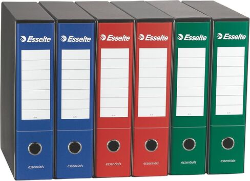 Esselte Essentials 390773180 390773180 G73 Recorder with Case, with Lever Mechanism, Commercial Format, 23 x 30 cm, with 8 cm Spine, Green, Pack of 6 in Saudi Arabia