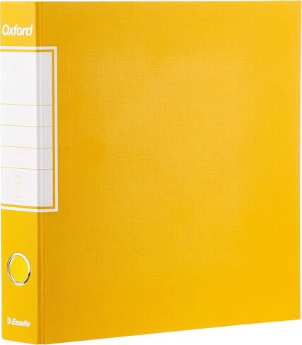 Oxford Esselte 390782090، خاتم، تجاري، كرتون، 5 سم شكل حلقة العمود الفقري، عبوة من 8 قطع، أصفر in Kuwait