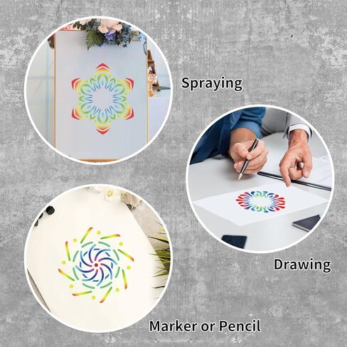 64 Pieces Stencils for Painting, Small Reusable Mandala Dot Stencil, Art Craft Template for Painting on Wood, Wall, Fabric, Rock, Chalkboard, Sign, DIY Art Scrapbook Projects(Mandala) in Saudi Arabia