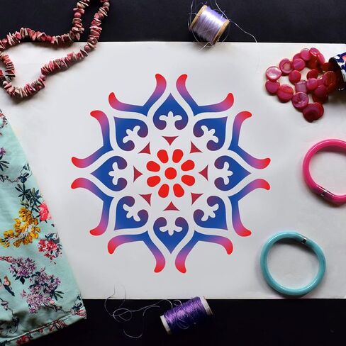 64 Pieces Stencils for Painting, Small Reusable Mandala Dot Stencil, Art Craft Template for Painting on Wood, Wall, Fabric, Rock, Chalkboard, Sign, DIY Art Scrapbook Projects(Mandala) in Saudi Arabia