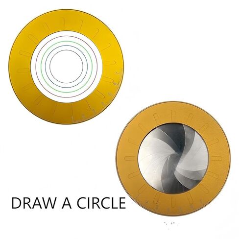 أداة رسم دائرة قابلة للتعديل - مسطرة دائرة معدنية احترافية لرسم دوائر مثالية، أداة رسم هندسية بمقياس دقيق in Saudi Arabia