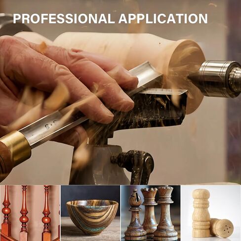 HAUTMEC Professional Wood Turning Chisel 8 pcs Set, Lathe Chisel Set with 2 Skew 1 Spear Point 1 Parting 1 Round Nose & 3 Gouge Tools for Beginners, Hobbyists and Professionals HT0237-WW in Kuwait