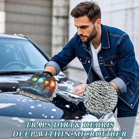 AIXIWAWA Universe Bottles Print Car Wash Mitt Washing Glove Scratch Free Water Absorbent 2 Pack Large in Saudi Arabia