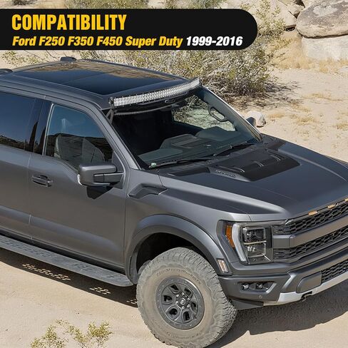 Nilight 54 inch Curved LED Light Bar Bracket Mounting Upper Windshield Roof Cab Brackets Compatible with Ford F250 F350 F450 Super Duty 1999-2016 in Saudi Arabia