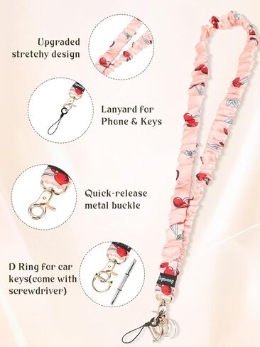 Zugzwang Stretchy Scrunchie Lanyard for ID Badges & Keys - Teacher Lanyard, Cute Elastic Necklace for Women, Nurses in Saudi Arabia