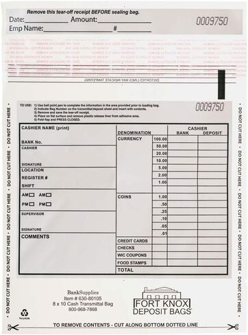 BankSupplies Cash Transmittal Bags Tamper-Evident 6W x 9H Case of 500 Clear Polyurethane with Side-Weld Seams for Currency, Coins, Checks, and Receipts in Kuwait