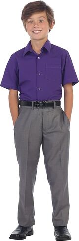 Gioberti Boy's Short Sleeve Solid Dress Shirt, Burgundy, 4 in Kuwait